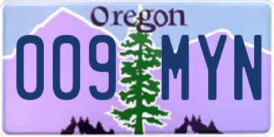 OR license plate 009MYN