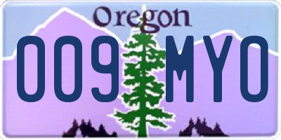 OR license plate 009MYO