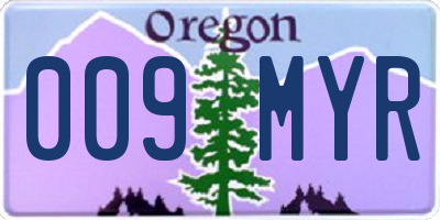 OR license plate 009MYR