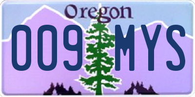 OR license plate 009MYS
