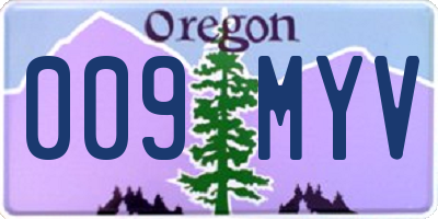 OR license plate 009MYV