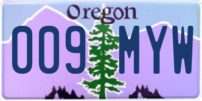 OR license plate 009MYW