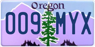 OR license plate 009MYX