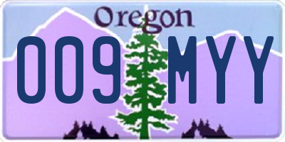 OR license plate 009MYY