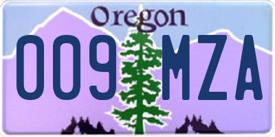 OR license plate 009MZA