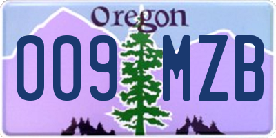OR license plate 009MZB