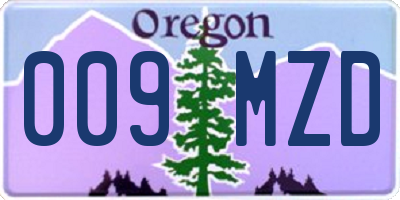 OR license plate 009MZD