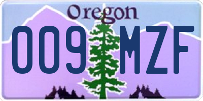 OR license plate 009MZF