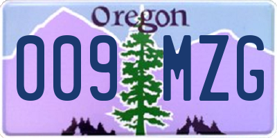 OR license plate 009MZG