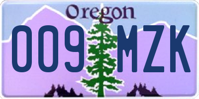 OR license plate 009MZK