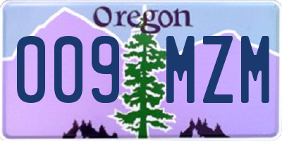 OR license plate 009MZM