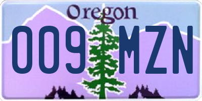 OR license plate 009MZN