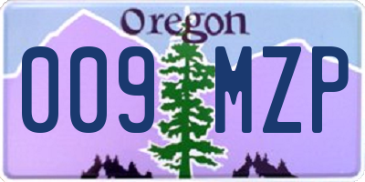 OR license plate 009MZP