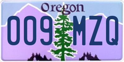 OR license plate 009MZQ