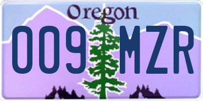 OR license plate 009MZR