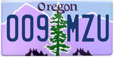 OR license plate 009MZU