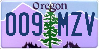 OR license plate 009MZV