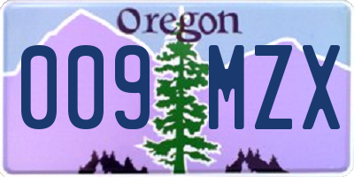 OR license plate 009MZX
