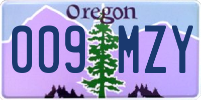 OR license plate 009MZY