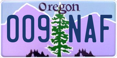 OR license plate 009NAF