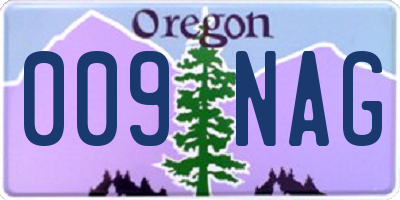 OR license plate 009NAG