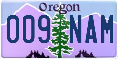 OR license plate 009NAM
