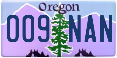 OR license plate 009NAN