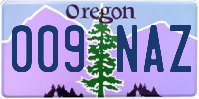 OR license plate 009NAZ