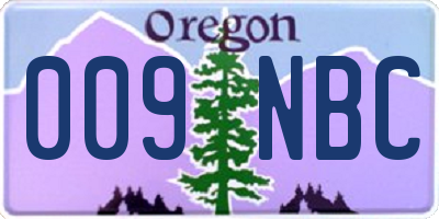 OR license plate 009NBC