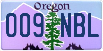 OR license plate 009NBL