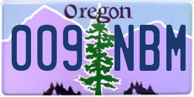 OR license plate 009NBM