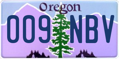 OR license plate 009NBV