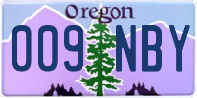 OR license plate 009NBY