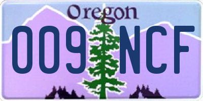 OR license plate 009NCF