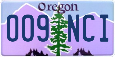 OR license plate 009NCI