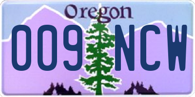 OR license plate 009NCW