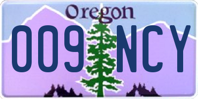 OR license plate 009NCY