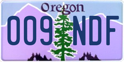 OR license plate 009NDF