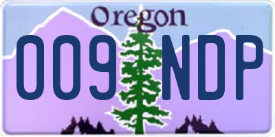 OR license plate 009NDP