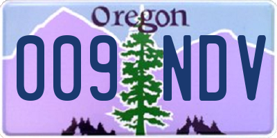 OR license plate 009NDV