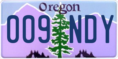 OR license plate 009NDY