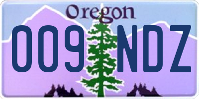 OR license plate 009NDZ