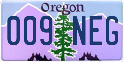 OR license plate 009NEG