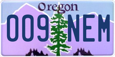 OR license plate 009NEM