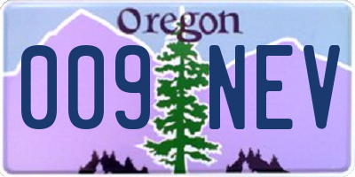 OR license plate 009NEV