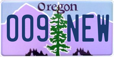 OR license plate 009NEW