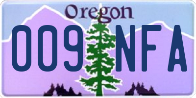 OR license plate 009NFA