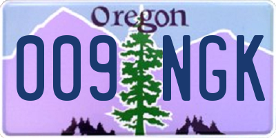 OR license plate 009NGK