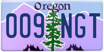 OR license plate 009NGT