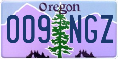 OR license plate 009NGZ